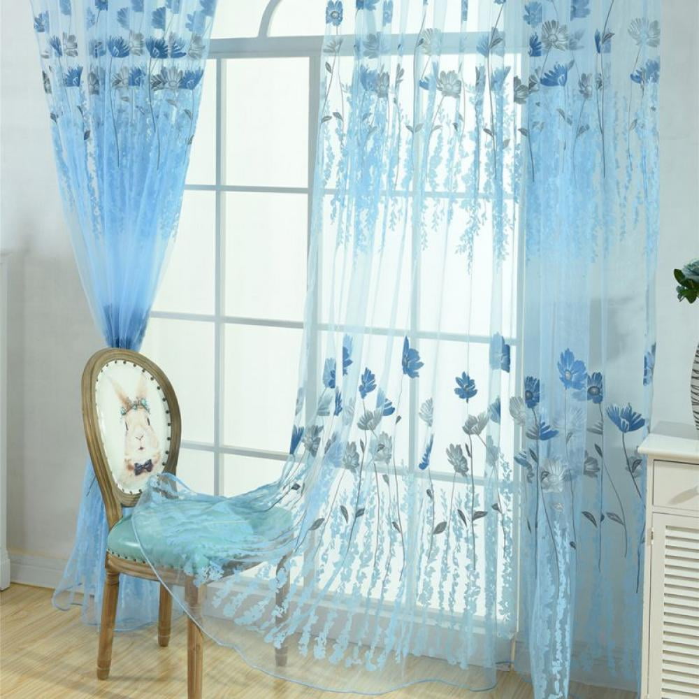 Sheer Tone Voile Curtain Panels Pelmet Net Tulle Cloth Multi Colored 140x260 cm 