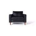 thumbnail image 2 of Crafters and Weavers Cosmic PU Faux Leather & Wood Arm Chair in Black, 2 of 3