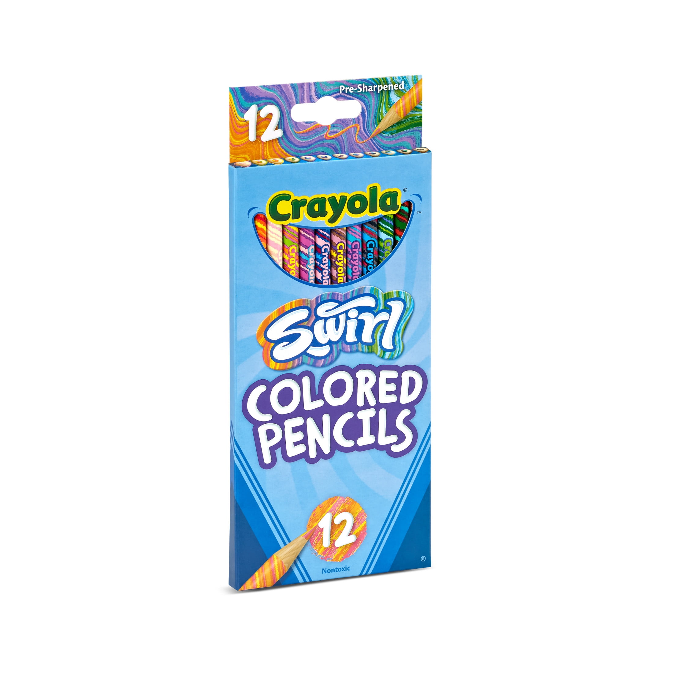 (2 pack) Crayola Swirl Colored Pencils, 12ct, Multicolored Rainbow Pencils, Back to School Supplies for Kids, Classroom Supplies for Teachers, Gifts for Educators, Ages 3+