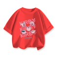 thumbnail image 3 of 2024 Ropa infantil Verano Camiseta con estampado de Hello Kitty Camiseta de moda infantil Camiseta de manga corta Top de cuello redondo para niñas, 3 of 5