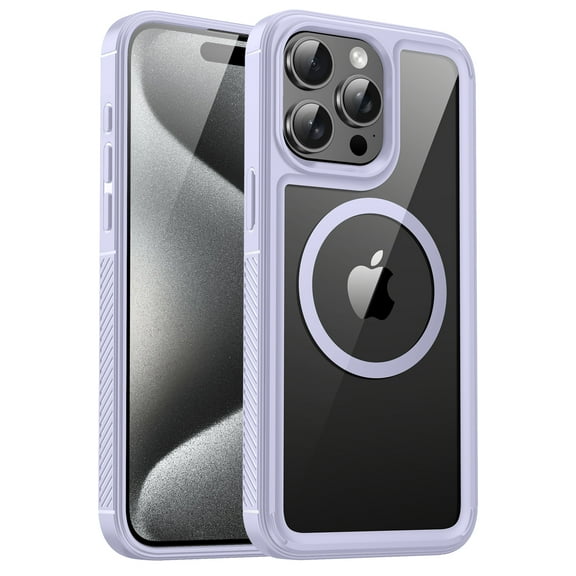 Clear Magnetic Phone Case for iPhone 12 Pro / 12 6.1", Compatible with MagSafe, [Not Yellowing] [Military Grade Protection] Slim Transparent Anti-Scratch Shockproof Phone Case Cover,Purple