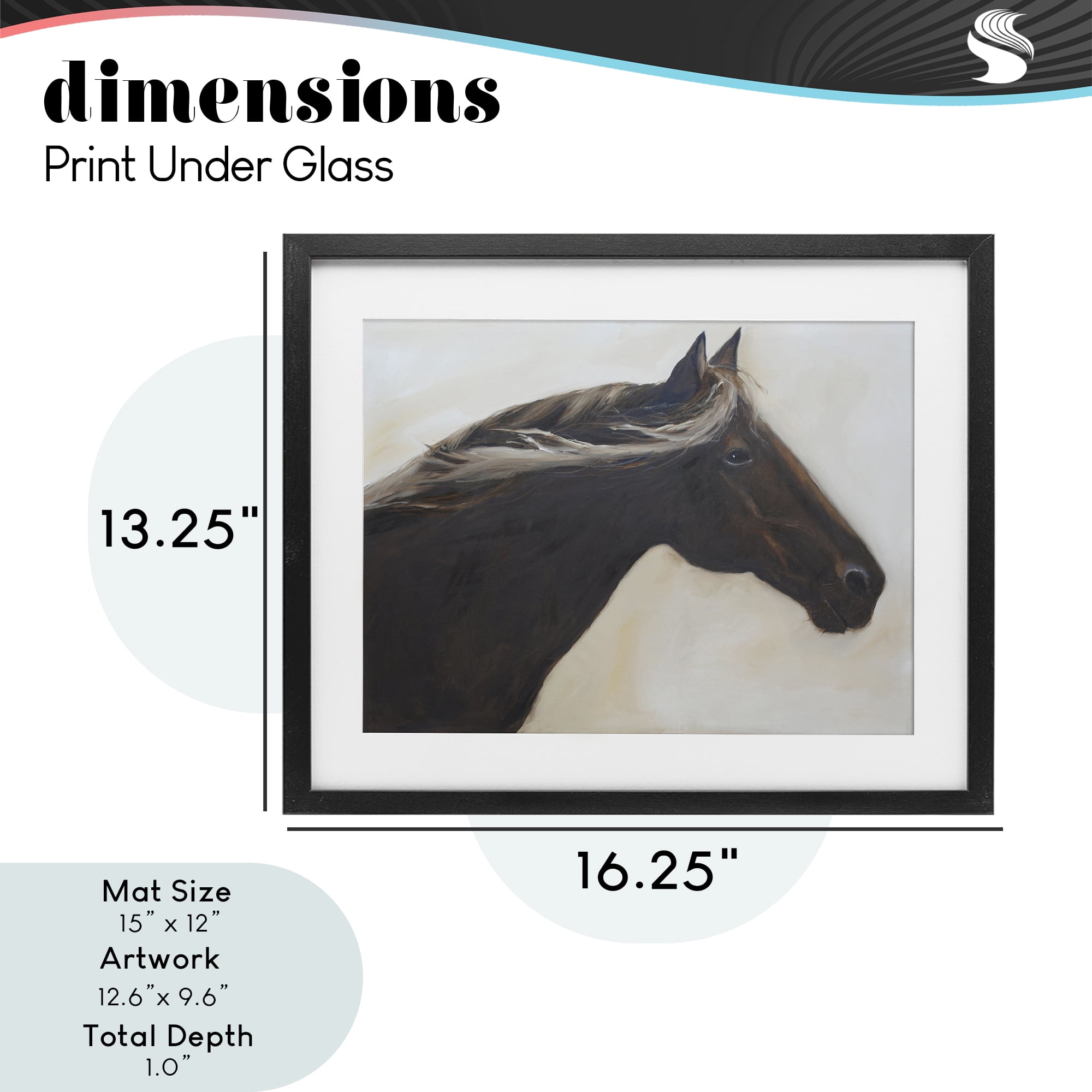 Stupell Industries The Mare In Profile Black Framed Print Under Glass, design by Jadei Graphics