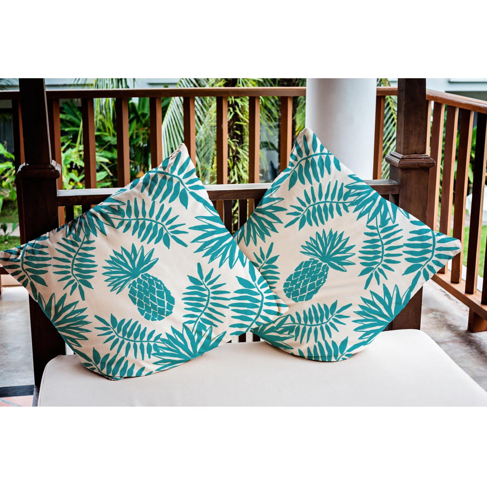 E by Design Pineapple Leaves Indoor/Outdoor Throw Pillow
