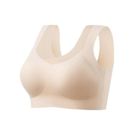Clearance DondPO Women s Tanks & Camis Smoothing Bras Anti Sagging Bras for Women Comfy Bra for Older Women No Underwire Full Coverage Bra Camisole Tops for Women Spaghetti Strap Tank Top Beige