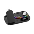 thumbnail image 1 of Cargador de teléfono inalámbrico Pad antideslizante QC / PD Reloj Estación de carga USB Iluminación RGB Soporte de viaje portátil para oficina Negro Inevent EL005085-01B, 1 of 7