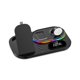 thumbnail image 1 of Sidaley de teléfono inalámbrico Pad antideslizante QC/PD estación de carga de reloj USB RGB iluminación portátil soporte de viaje para Electrónica Negro, 1 of 6
