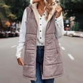 thumbnail image 5 of Womens Winter Quilted Jacket Usmixi Weekly Deals Double Side Wear Coat for Women Lightweight Warm Plush Lined Puffer Jacket Casual Pocket Solid Sleeveless Outwear Vest 2023 Coats Clearance, 5 of 7