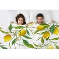 thumbnail image 2 of Lemon Throw Blanket Seamless Lemon Fruits and Leaves Floral Pattern Decorative Soft Warm Cozy Flannel Plush Throws Blankets for Bedding Sofa Couch 40 X 50 Inch, 2 of 6