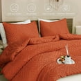 thumbnail image 4 of ANGENIA King Comforter Set Burnt Orange, 3 Pieces Terracotta Fall Bedding Comforters Sets for King Size Bed, Rust Tufted Lightweight Fluffy Boho Bed Set(104"x90" Comforter & 2 Pillowcases), 4 of 7
