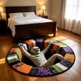 thumbnail image 5 of Dmlowu Halloween Area Rug, Optical Illusion Skeleton, Non-Slide Round Rugs for Living Room Entryway Bedroom Party, Halloween Decorations Indoor Outdoor, 5 of 7