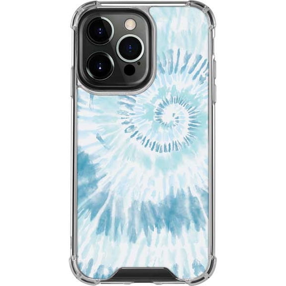 Skinit Tie Dye Blue and White Tie Dye iPhone 13 Pro Clear Case