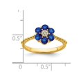 thumbnail image 2 of 3/5 Carat (ctw) Blue Sapphire Flower Ring in 14K Yellow Gold, 2 of 4