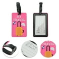thumbnail image 3 of Unique Bargains 1 Pc Suitcase Airplane Pattern Luggage Tag for Travelling Pink, 3 of 4