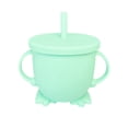 thumbnail image 1 of 2025 Vaso con pajita de silicona antiderrame para dos orejas, 1 unidad, vaso portátil con tapa y pajita para alimentos, a prueba de fugas, para viajes, picnics y uso diario, 1 of 3