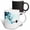 Multicolor, variant on 3drose, Blue Leaves Flourish, 11oz Two-tone Black Mug