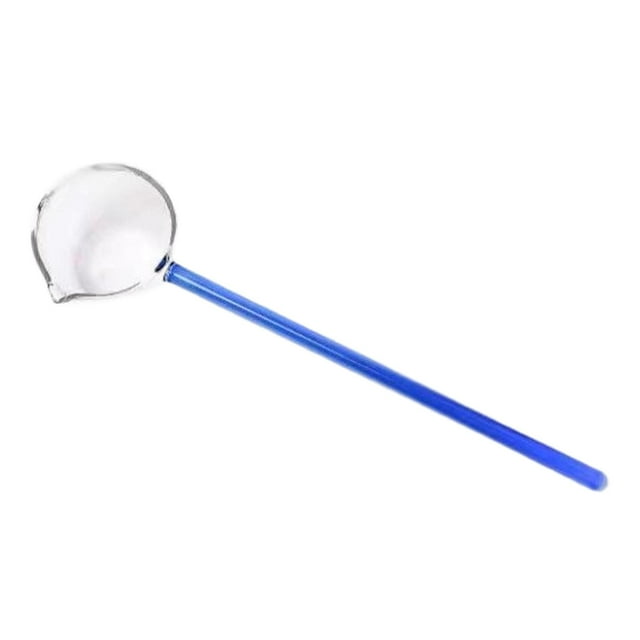 Cucharón grande de vidrio para cocinar, mango largo de 9,92'', resistente al calor, para salsas y salsas. Azul