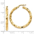 thumbnail image 2 of 14k Yellow Gold Polished Textured Post Hoop Earrings - Measures 33x2mm Wide, 2 of 2