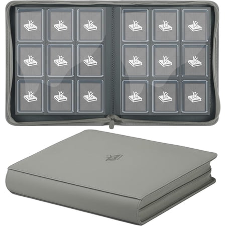 Toploader binder, Trading Card Binder, Premium 9 Pocket Top loader Binder Album, Holds 288 Rigid 3"x4" Toploaders Hard Cases Storage Organizer for TCG, MTG, Yugioh & Sports Cards(Gray)
