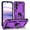 Purple, variant on TJS for Samsung Galaxy A25 5G Phone Case, with Tempered Glass Screen Protector, Impact Resistant Metal Ring Magnetic Support Kickstand Drop Protector Cover for Galaxy A25 5G (Black)