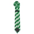 thumbnail image 2 of Jacob Alexander Boys' Prep Solid Color Tonal Stripe Neck Tie - Kelly Green, 2 of 7