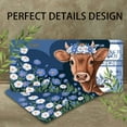 thumbnail image 4 of License Plate,Cow with Blue Flower Crown Decorative Front,Personalized Stainless Steel License Plate Cover For Men Women,12.2" X 6.2", 4 of 7