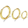 thumbnail image 3 of Cterwk 4 Pairs Gold Hoop Earrings Set 14K Gold Plated Hypoallergenic Small Hoop Earrings Set for Women Men, 3 of 6