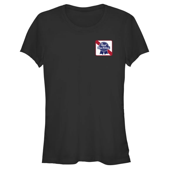 Junior's Pabst Square Logo  Graphic Tee Black Small