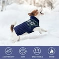 thumbnail image 5 of Kuoser Dog Cat Sweater, Holiday Christmas Snowflake Pet Warm Knitwear, Blue, L, 5 of 8