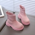 thumbnail image 5 of NAISIBABY Girls Socks Boots, Thicken Sole Mid Calf Round Toe Winter Pull-On Fashion Boots Pink 10(Little Kids), 5 of 9