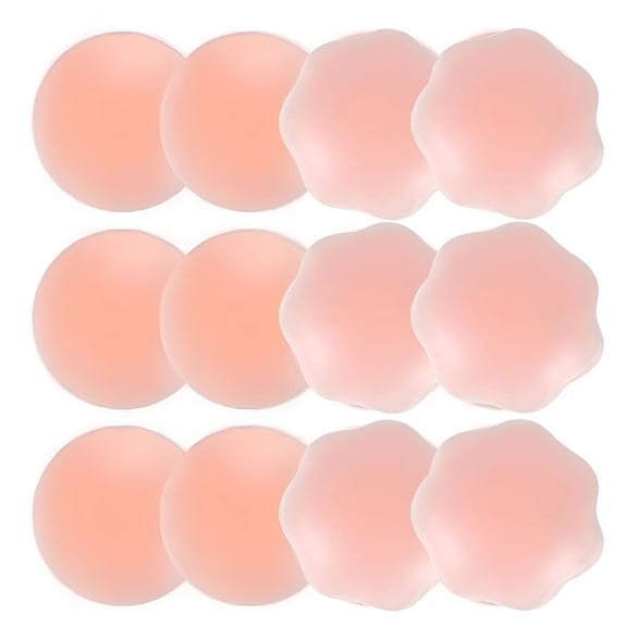 TELOLY 2026 New 6 Pairs Nipple Covers Silicone Pasties for Women,Reusable Nippleless Covers Invisible Adhesive Sticky Breast Petals Cream