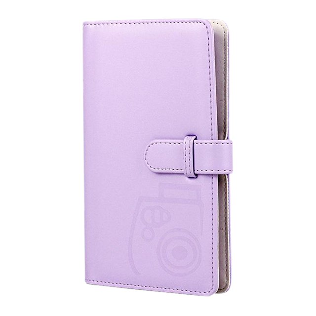 3 pulgadas 96 bolsillos PU foto álbum Cardcase Banco tarjeta libro de almacenamiento para cámara instantánea fotografía PU PVC resistente duradero - Púrpura Soledad album de fotos