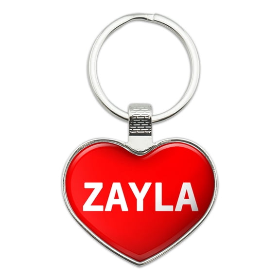 Zayla I Love Name Heart Metal Key Chain