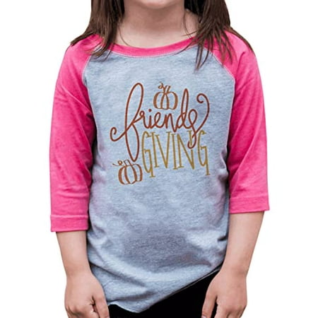 

7 ate 9 Apparel Girls Happy Thanksgiving Shirts - Friendsgiving Shirt - Thankful for Friends - Pink Shirt 6 Months