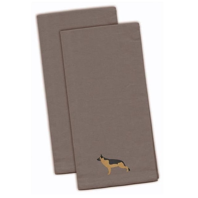 Carolines Treasures BB3424GYTWE German Shepherd Gray Embroidered Kitchen Towel - Set of 2