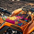 thumbnail image 4 of Uorisanigo ATV Seat Covers Compatible with Polaris Sportsman Polaris Scrambler Honda Rancher, Accessories for Sportsman ATV Seat Cover Replacement, Colorful Splash Print, 4 of 7