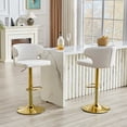 thumbnail image 2 of JUFU Bar Stools Set of 2, Extra Large Adjustable Swivel Bar Stools with Wide Seat & High Back, PU Leather Counter Height Bar Chairs with Footrest for Kitchen Island, 2 of 8