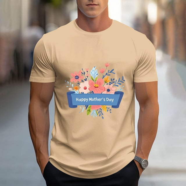 Tops para hombre, blusas y camisas de cuello redondo y manga corta para hombre, camisetas deportivas con estampados casuales para el Día de la Madre, blusas de cuello redondo y manga corta, blusas de