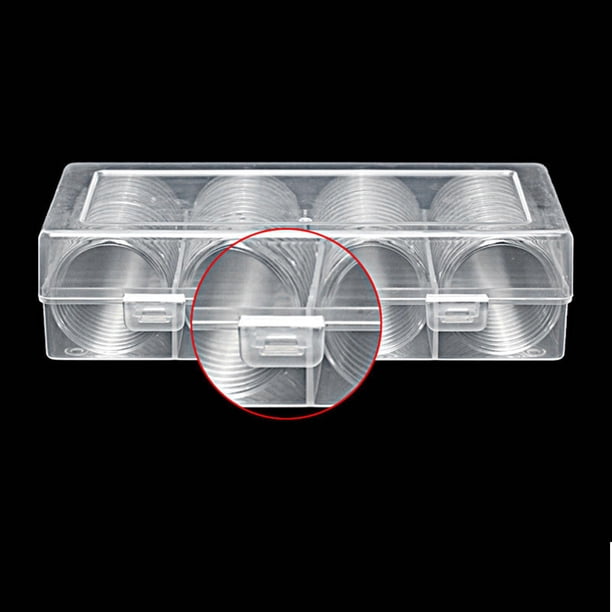 SAFE 6732-5 Capsules pour Pièces 32 mm (intérieur) | Lot de 5 | Coques de Protection Transparentes en Polystyrène | pour Pièces de 10 € / 20