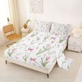 thumbnail image 2 of Manfei Tulip Bow Knot Bed Sheets 4pcs for Kids Teens,Spring Garden King Sheets for Girls Women,Breathable Home Decor, 2 of 5