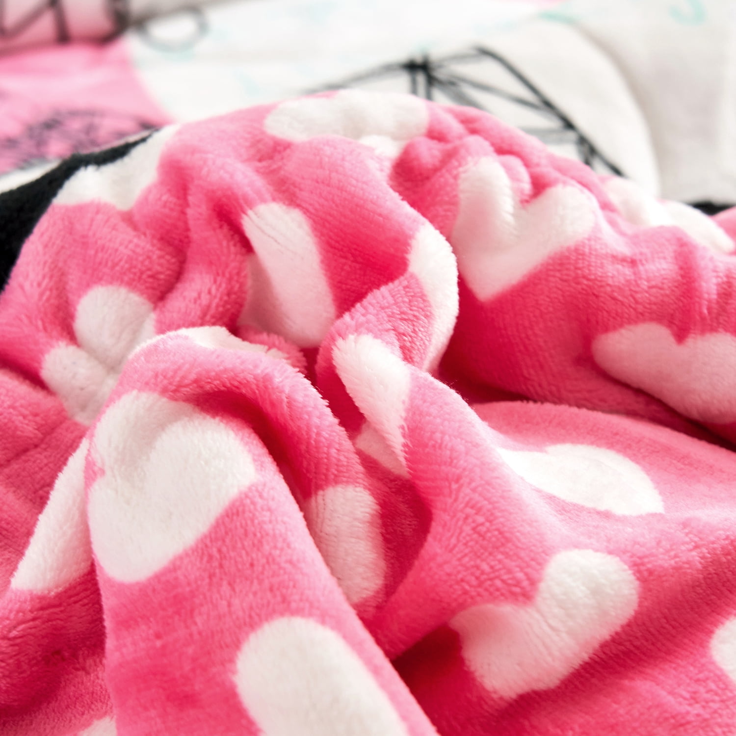 NC Sherpa Blanket White, Pink, Polyester Reversible Bed Blankets Twin (Count 2)