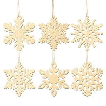 HomelyJoy Wooden Snowflake Ornaments - 6 Pack Bulk Blank Wood Slices for Holiday Crafts, DIY Christmas Decorations for Adults, Yule Tree Hanging Decor