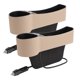 thumbnail image 3 of Organizador universal para el hueco del asiento del coche, con bolsillo lateral para el pasajero, cargador USB doble, portavasos y almacenamiento automático (beige), 3 of 6