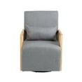 thumbnail image 3 of ARCTICSCORPION Modern Linen Swivel Barrel Accent Chair, Grey, 3 of 9