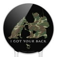 thumbnail image 3 of Acrylic I Got Your Back Soldier and German Shepherd Dog Camo Cake Topper Party Decoration for Wedding Anniversary Birthday Graduation, 3 of 7