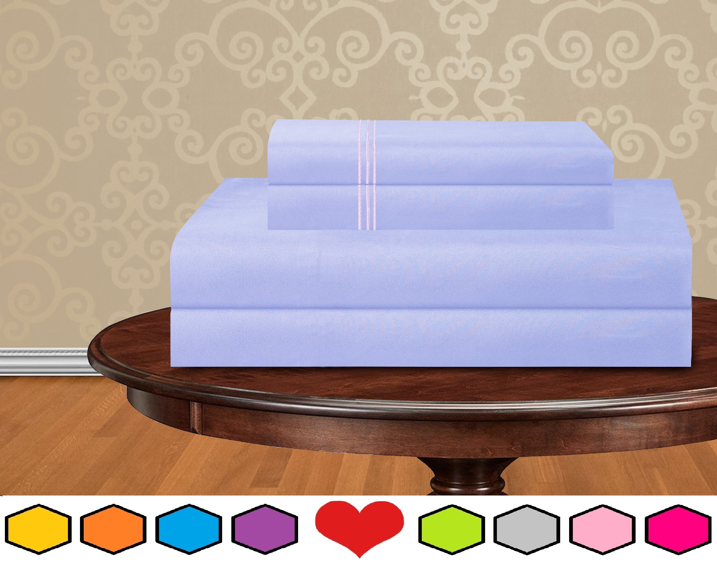 Elegant Comfort Bed Sheets Polyester Queen Purple 1500 Thread Count