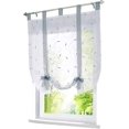thumbnail image 1 of Estor Romano Cortinas Romanas Cortinas De Cocina XCF Lazo Transparente Bordado Voile Plata 60x140cm 1 Pieza, 1 of 4