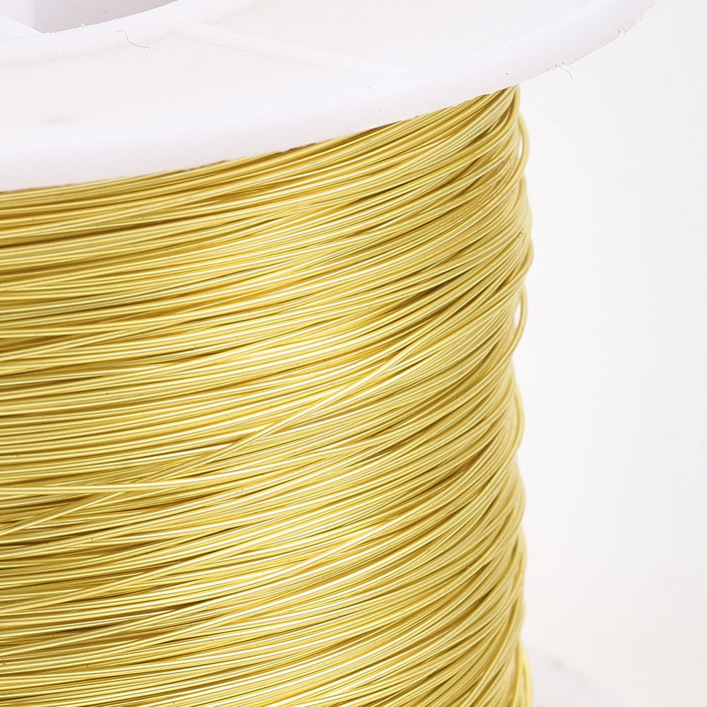Round Copper Jewelry Wire Long-Lasting Plated Golden 20 Gauge 0.8mm about 360.89 Feet(110m)/500g