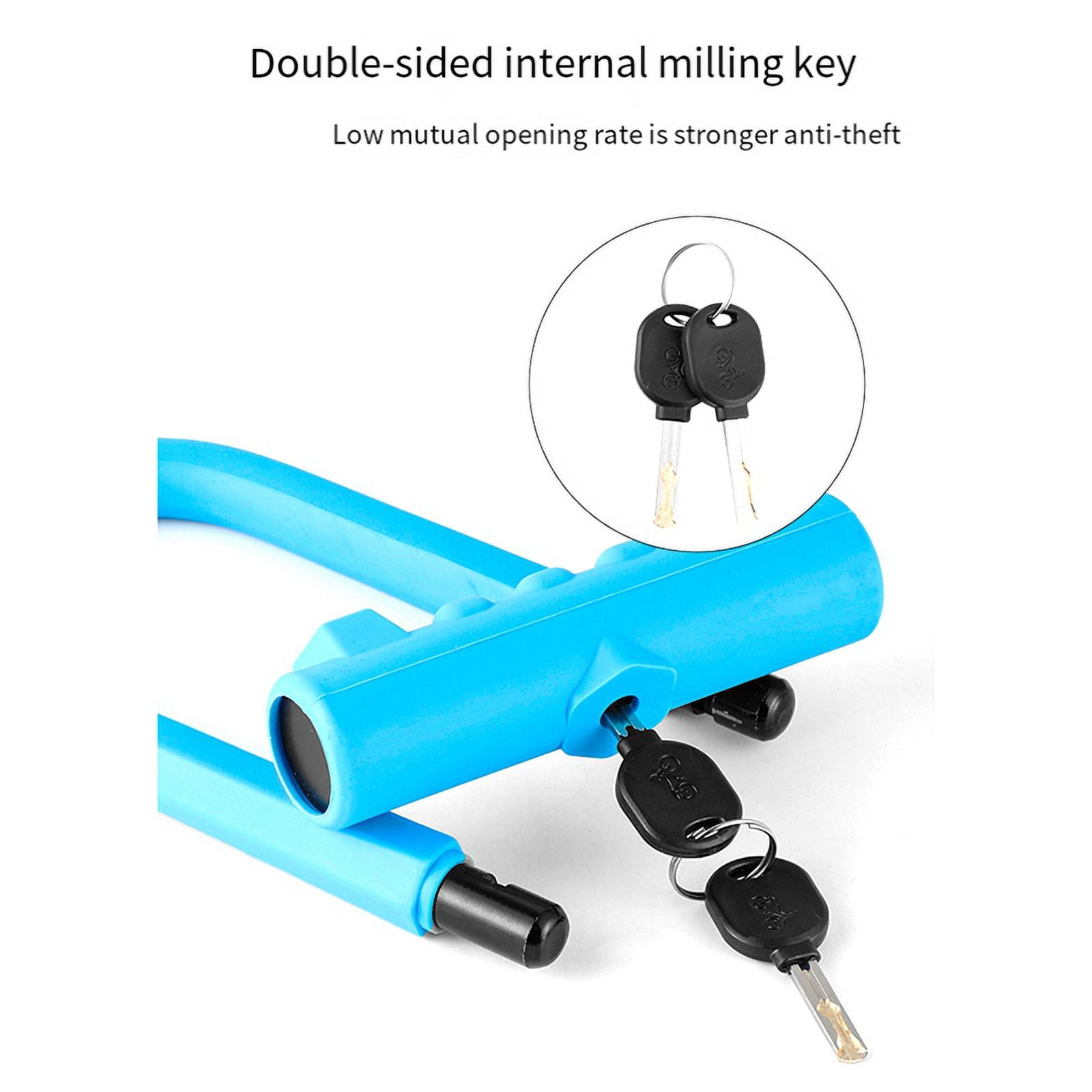 Bike Lock Anti-Theft Mountain Bike Road Bike Silicone U-Lock Helmet Bicycle Electric Scooter Black,1 x Padlock,Black
