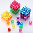thumbnail image 4 of 100PCS/Set 6 Sided Dice 14mm D6 16 Transparent Optional Color Acrylic Rounded Edges Dice For Table Board Games Party DND, 4 of 5