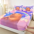 thumbnail image 4 of Erosebridal Capybara Lover Queen Sheet Sets,Colorful Graffiti Rainbow Print Bed Set For Girls Kids 4 Pieces, 4 of 6